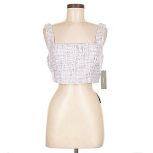 Lulu's White Tweed Crop Top